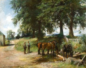 Pferde tränken von James Lawton Wingate