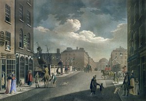 Blick von der Capel Street über die Essex Bridge, Dublin, aus "A set of twenty views of Dublin", 1797