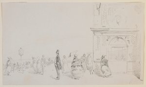 Eine Gruppe von Figuren auf einer Esplanade von James Abbott McNeill Whistler