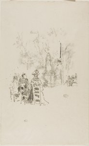 Gespräch unter der Statue, Jardin du Luxembourg von James Abbott McNeill Whistler