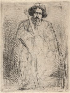 J. Becquet, Bildhauer (Der Geiger), aus der Thames-Serie (Eine Serie von Sechzehn Radierungen von Szenen an der Themse und anderen Motiven) von James Abbott McNeill Whistler
