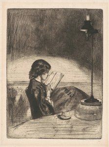 Lesen bei Lampenlicht