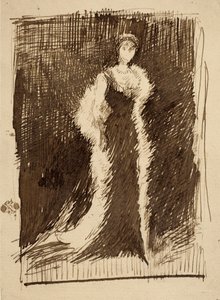 Skizze nach "Arrangement in Black: Lady Meux" von James McNeill Whistler