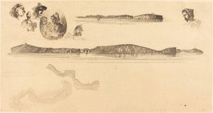 Skizzen auf der Küstenvermessungsplatte von James Abbott McNeill Whistler