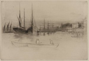 Dampfschiffe vor dem Turm von James Abbott McNeill Whistler