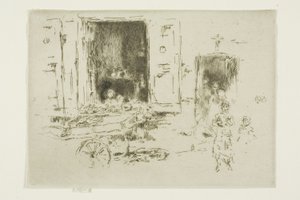 Der Karren - Quartier des Marolles, Brüssel von James Abbott McNeill Whistler