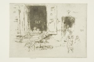 Der Schubkarren - Quartier des Marolles, Brüssel von James Abbott McNeill Whistler
