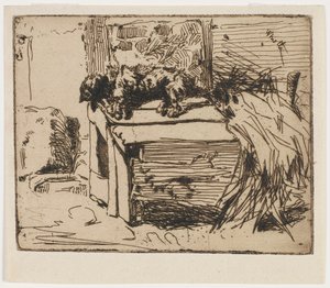 Der Hund auf der Hundehütte von James Abbott McNeill Whistler