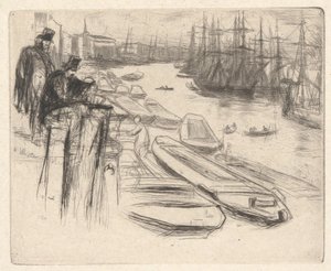 Der kleine Pool, aus der Thames-Serie (Eine Serie von sechzehn Radierungen von Szenen an der Themse und anderen Motiven) von James McNeill Whistler