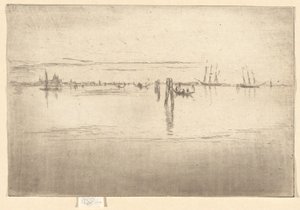 Die Lange Lagune, aus dem Zweiten Venedig-Set (Ein Satz von sechsundzwanzig Radierungen) von James Abbott McNeill Whistler