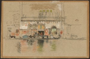 Der Palast; weiß und rosa von James Abbott McNeill Whistler