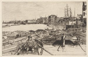 Der Pool, aus dem Thames Set (Eine Serie von sechzehn Radierungen von Szenen an der Themse und anderen Motiven) von James Abbott McNeill Whistler
