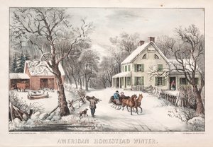 Amerikanisches Gehöft, Winter, 1868 von James Merritt Ives