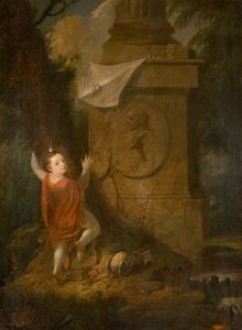 Werbung des Künstlers - Cherub mit Drachen am Denkmal von James Millar