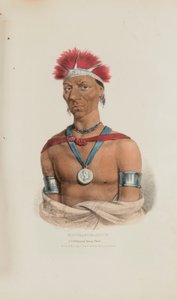 MAUCK-COOMAUN; Ein berühmter Ioway-Häuptling, aus The Aboriginal Portfolio von James Otto Lewis