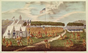 Ansicht des großen Vertrags in Prairie du Chien, Wisconsin, September 1825, aus 