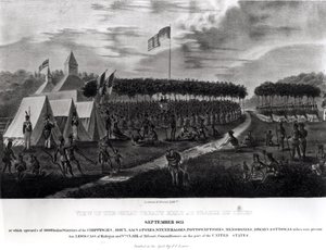 Ansicht des großen Vertrags in Prairie du Chien, Wisconsin, September 1825, aus 
