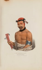WADT-HE-DOO-KAANA; Häuptling der Winnebagoes, aus The Aboriginal Portfolio von James Otto Lewis