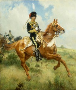 Porträt von Oberst A.G. Lucas von der Suffolk Yeomanry zu Pferd von James Prinsep Beadle