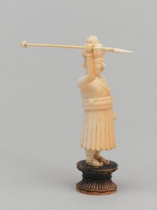 Schwarzer Bauer, Schachfigur, Indien, ca. 1820