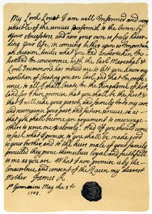 Brief von James Edward Stuart an Simon Fraser, Lord Lovat, St. Germains, 3. Mai 1703 von James Stuart