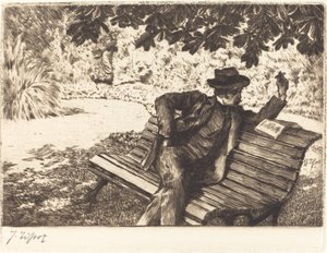 Denoisel liest im Garten von James Tissot