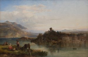 Morgen am Gardasee, Italien, 1861 von James Vivien de Fleury