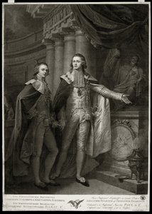 Porträts der Großfürsten von Russland Alexander I Pavlovitch und Konstantin Pavlovitch