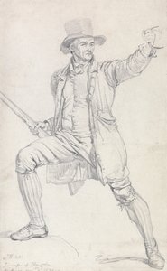 Eine Studie für die zentrale Figur in Wards Gemälde "Der Hirschdieb" von James Ward