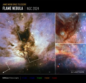 Flammennebel: Hubble- und Webb-Beobachtungen von James Webb Space Telescope (NASA)