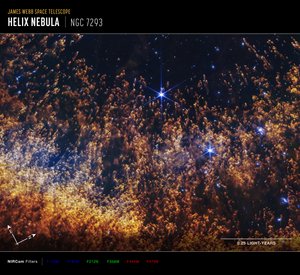 Helixnebel (NIRCam Kompassbild) von James Webb Space Telescope (NASA)