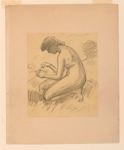 Kauernder weiblicher Akt