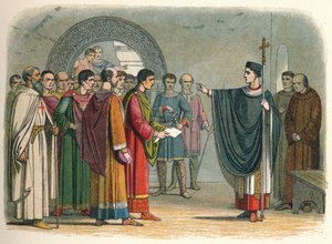 Becket verbietet dem Earl of Leicester, über ihn zu urteilen, 1162 von James William Edmund Doyle