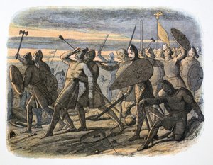 Tod von König Harold, Schlacht von Hastings, 1066 von James William Edmund Doyle