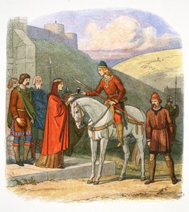 Edward der Märtyrer kommt in Corfe, Dorset an