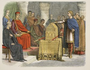 Harold II. schwört Herzog Wilhelm von der Normandie Treue von James William Edmund Doyle