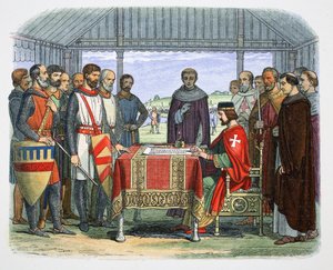 König Johann unterzeichnet die Magna Carta, Runnymede, Surrey von James William Edmund Doyle