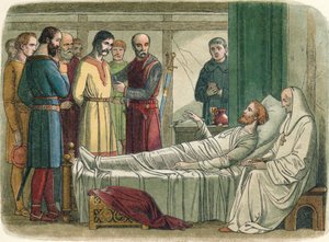Richard begnadigt den Bogenschützen, der ihn erschoss, 1199, 1864 von James William Edmund Doyle
