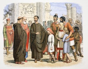 St. Gregor der Große und die englischen Sklaven in Rom, 590, 1864 von James William Edmund Doyle