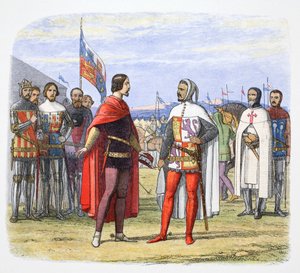 Der Schwarze Prinz erzwingt eine Amnestie von Pedro dem Grausamen, Spanien, 1367, 1864
