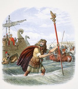 Der römische Standartenträger der 10. Legion landet in Britannien, 55 v. Chr., 1864