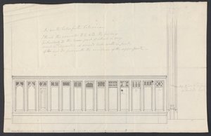 Cobham Hall, Kent: Entwurf für die Verkleidung einer Kirchenbank von James Wyatt