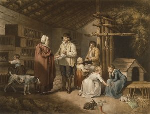 Verkauf von Kaninchen, graviert von William Ward (1766-1826) 1796