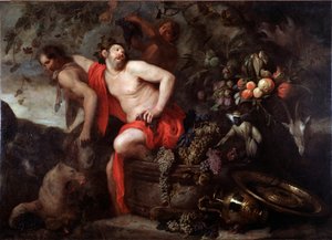 Die Ernte des Silene (Ernte des Silenus) Gemälde von Jan Roos (1591-1638) von Jan Roos