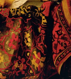 Besticktes Kleid, Detail aus Die Kupplerin