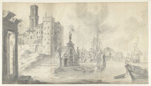 Hafenansicht in einer Stadt am Mittelmeer