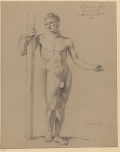 Stehender männlicher Akt, von vorne gesehen (1. Preis 1817) von Jan Adriaan Antonie de Lelie