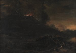 Der Vesuv bricht bei Einbruch der Nacht aus von Jan Asselijn