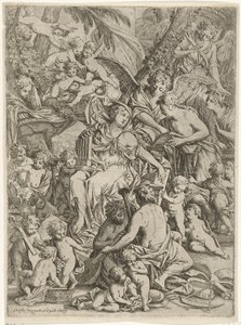 Heilige Cäcilia mit Orgel in der Hand von Jan Baptist Herregouts