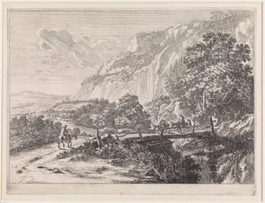 Landschaft mit Holzbrücke bei Sulmona nahe Tivoli von Jan Both
